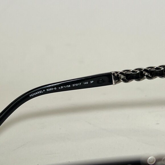 Chanel Black Polarized Sunglasses with Silver Chain Link Detailing - Picture 10 of 11
